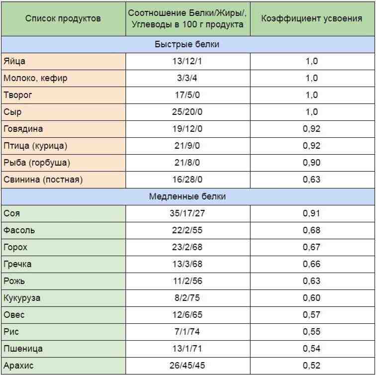 где больше всего белка в продуктах