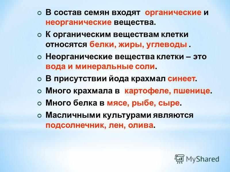 к органическим веществам клетки относятся