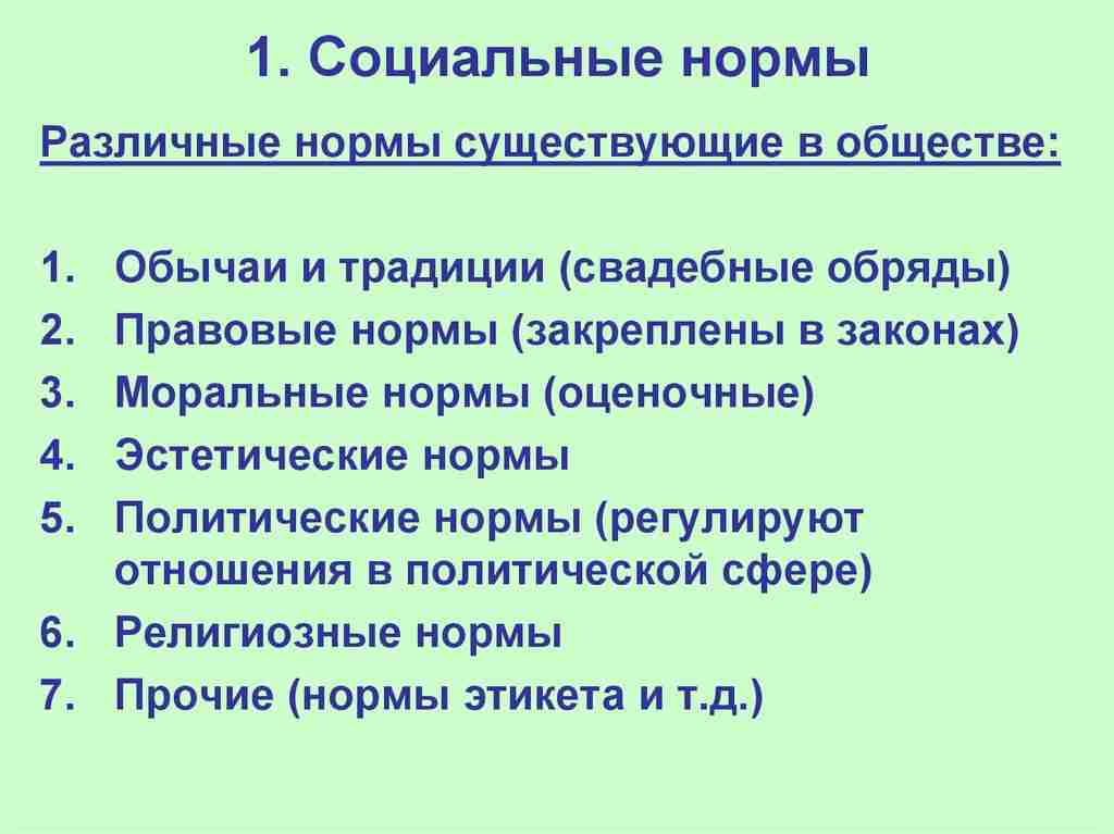 к социальным нормам не относится