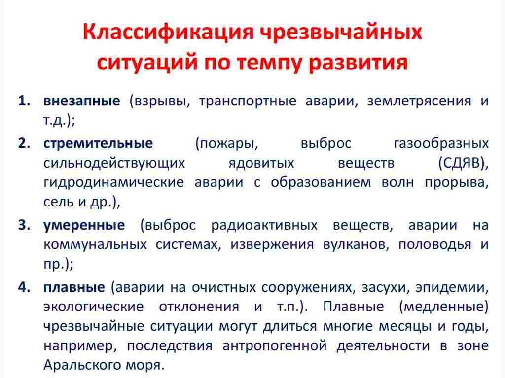 классификация чрезвычайных ситуаций природного и техногенного характера
