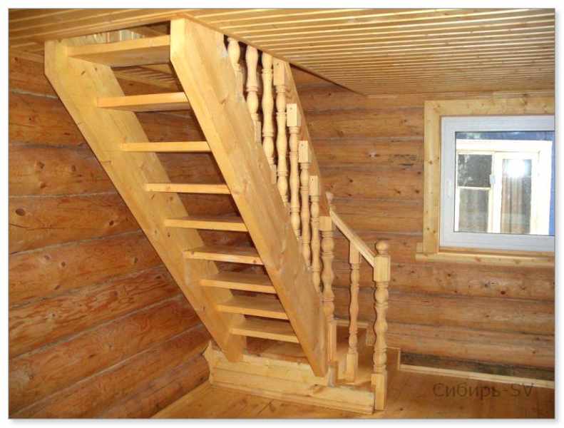 лестница на второй этаж на даче