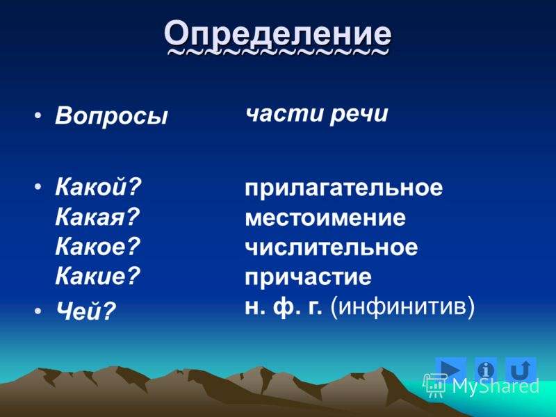 на какие вопросы отвечает определение