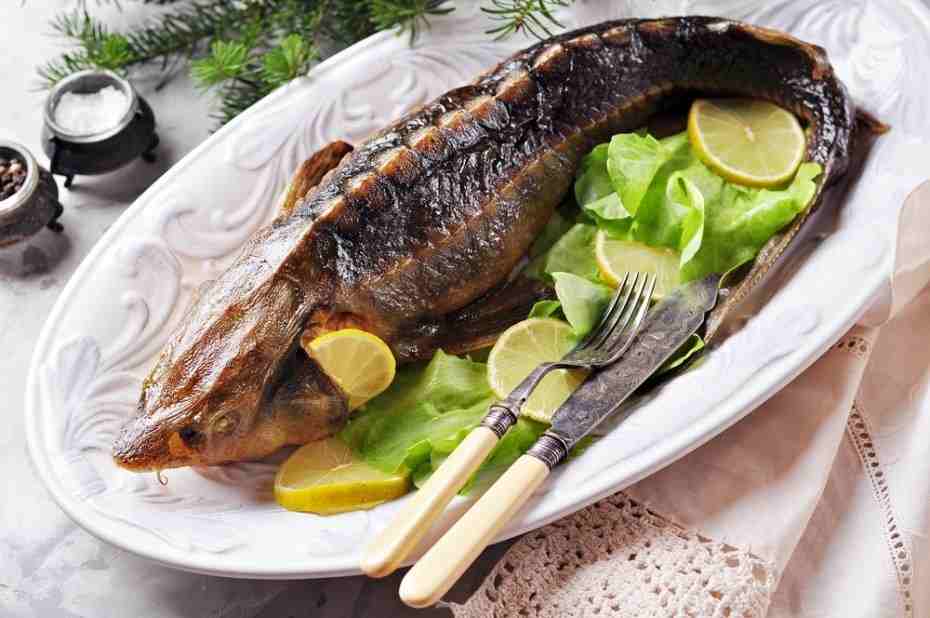 осетр в духовке целиком рецепт