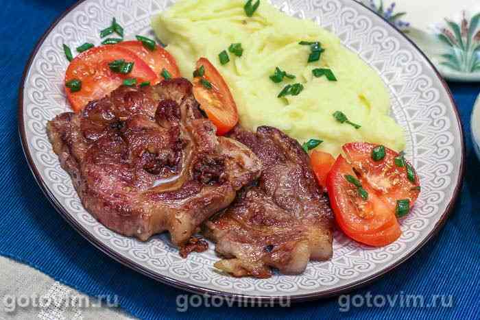 рецепт стейка из свинины на сковороде