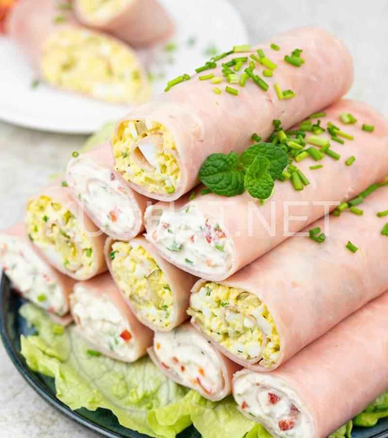 рулетики из ветчины с разными начинками