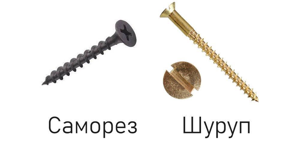 чем отличается шуруп от самореза