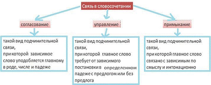 виды подчинительной связи 8 класс