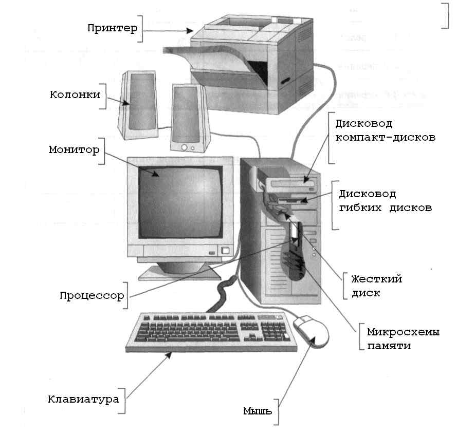 основные виды устройств входящих в состав компьютера