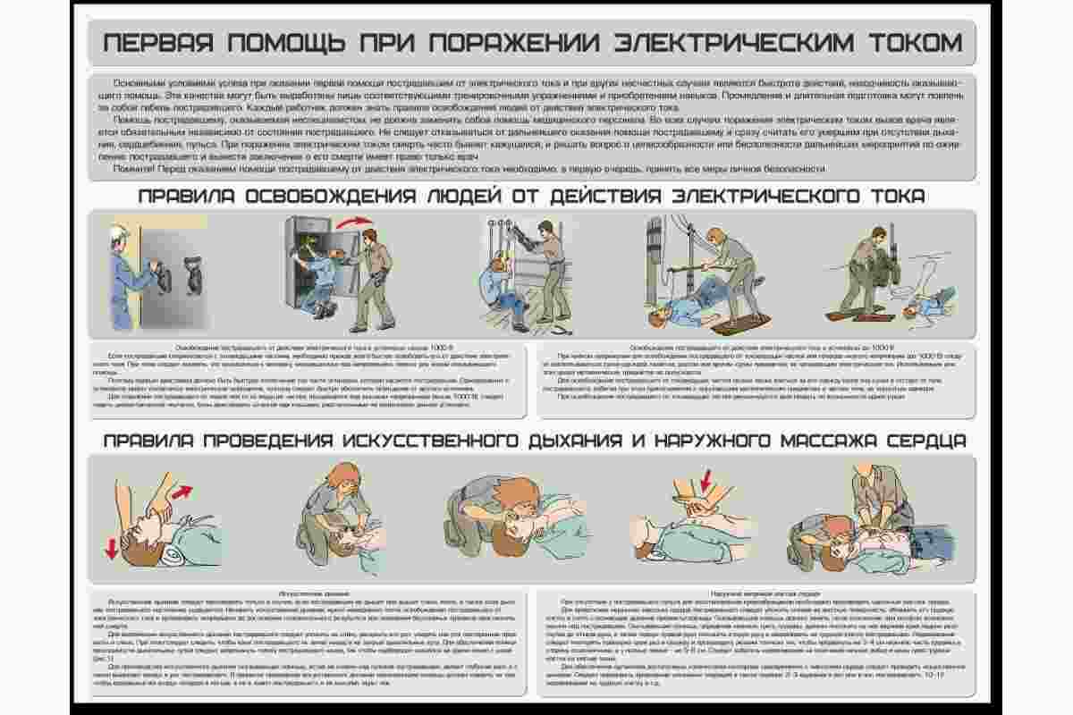 первая помощь при поражении электрическим током