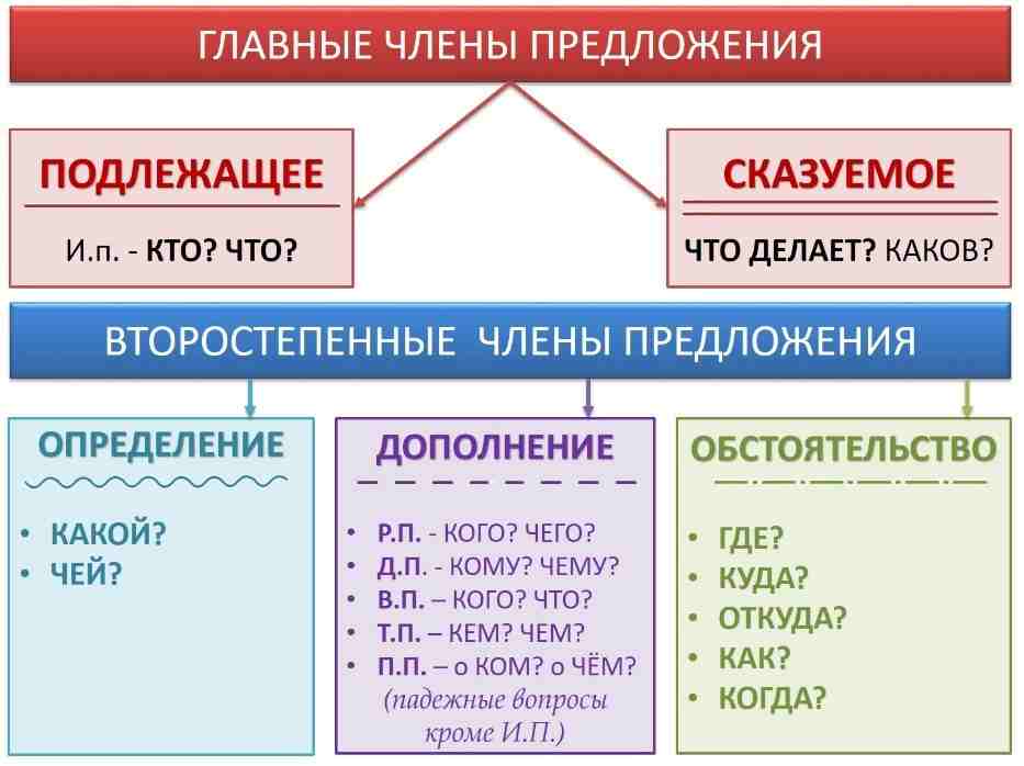 разбор предложения по частям речи