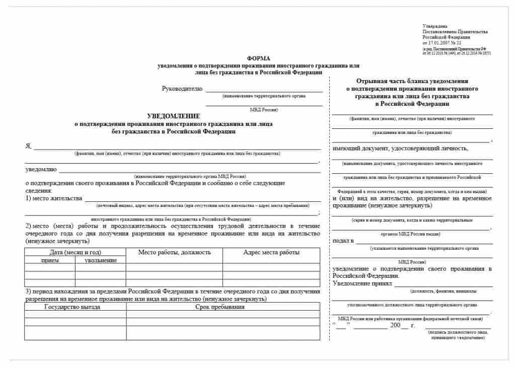 уведомление о трудовой деятельности иностранного гражданина